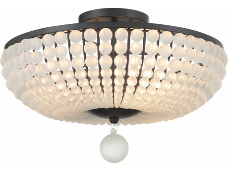 Crystorama Bella 4-Light Matte Black Glass Bowl Semi Flush Mount