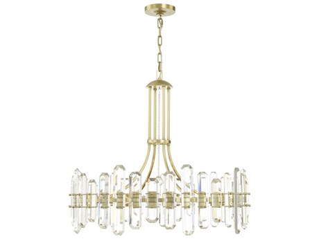 Crystorama Bolton 12-Light Gold Crystal Candelabra Drum Linear Chandelier