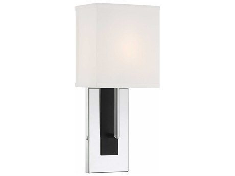 Crystorama Brent 1-Light Polished Nickel Black Forged Wall Sconce