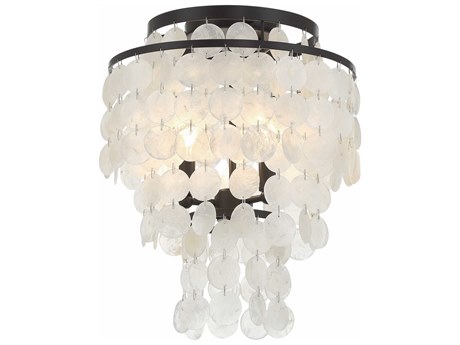 Crystorama Brielle 3-Light Off White Tiered Semi Flush Mount