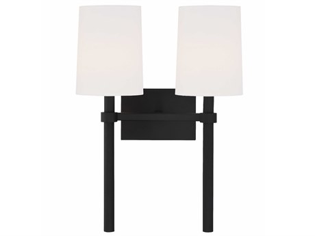 Crystorama Bromley 2-Light Black Forged Wall Sconce