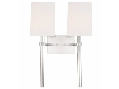 Crystorama Bromley 2-Light Polished Nickel Wall Sconce