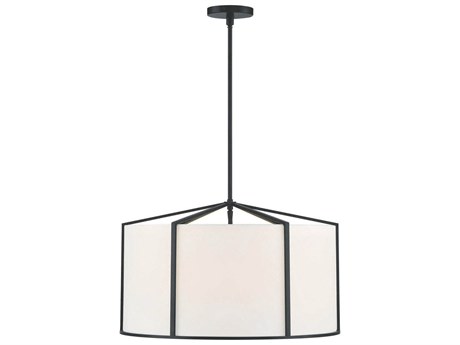 Crystorama Carlyn 6-Light Black Drum Pendant