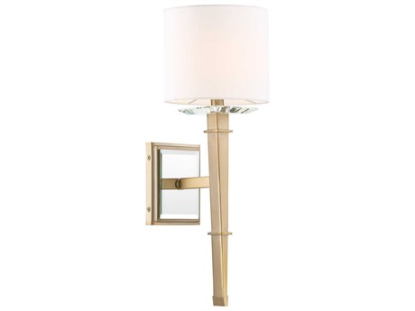 Crystorama Clifton 1-Light Brass Glass Wall Sconce
