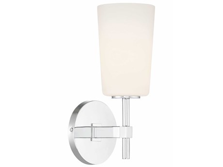 Crystorama Colton 1-Light Polished Chrome Glass Wall Sconce