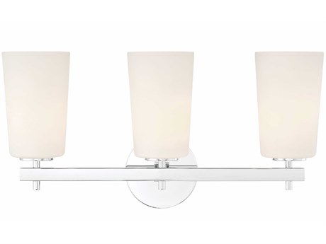 Crystorama Colton 3-Light Polished Chrome Glass Vanity Light
