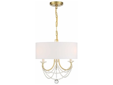 Crystorama Delilah 3-Light Aged Brass Crystal Candelabra Drum Chandelier