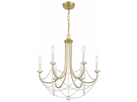 Crystorama Delilah 6-Light Aged Brass Crystal Candelabra Chandelier