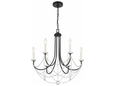 Crystorama Delilah 6-Light Matte Black Crystal Candelabra Chandelier