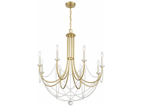 Crystorama Delilah 8-Light Aged Brass Crystal Candelabra Chandelier