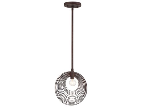Crystorama Doral 1-Light Forged Bronze Geometric Mini Pendant