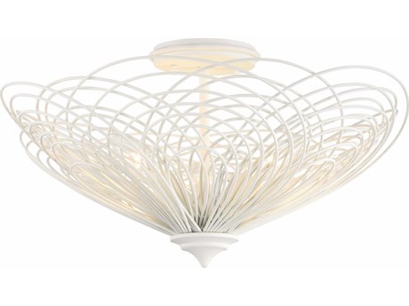 Crystorama Doral 3-Light Matte White Semi Flush Mount