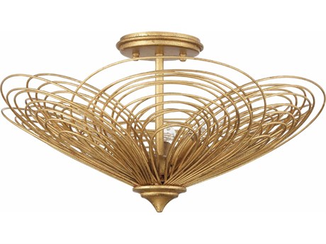 Crystorama Doral 3-Light Renaissance Gold Semi Flush Mount