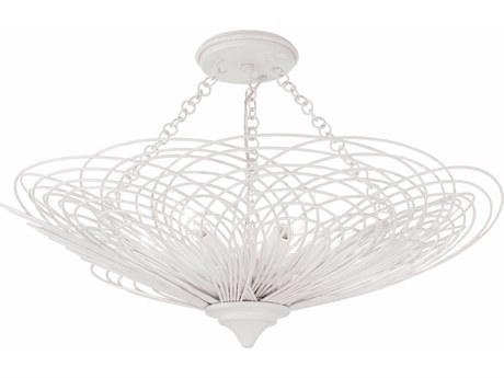 Crystorama Doral 6-Light Matte White Semi Flush Mount