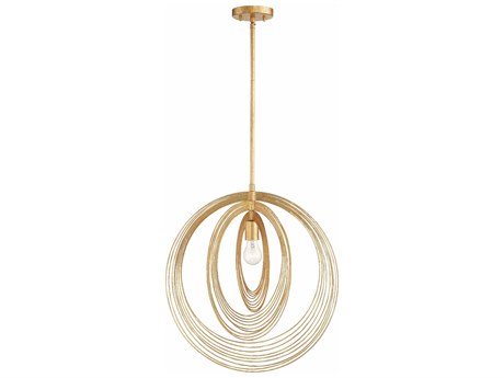 Crystorama Doral 1-Light Renaissance Gold Geometric Pendant