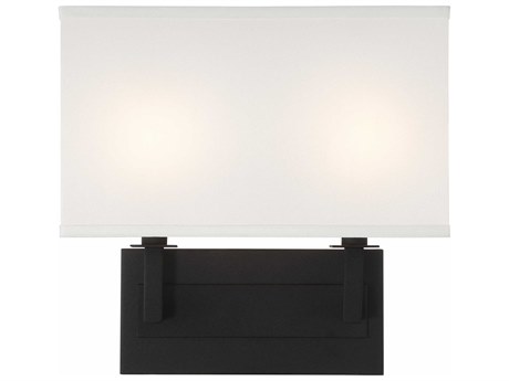 Crystorama Durham 2-Light Black Forged Wall Sconce