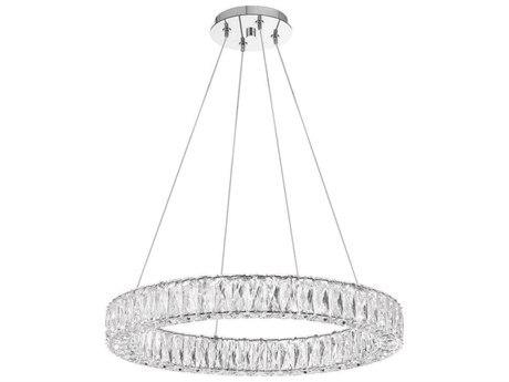 Crystorama Kinsley 1-Light Polished Chrome Round Pendant