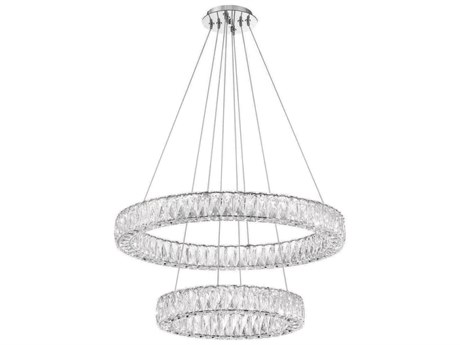 Crystorama Kinsley 1-Light Polished Chrome Round Tiered Pendant