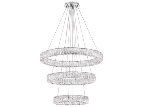 Crystorama Kinsley 1-Light Polished Chrome Round Tiered Pendant