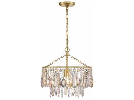 Crystorama Elsa 1-Light Antique Gold Crystal Pendant