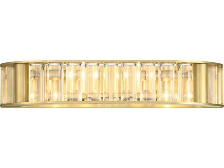 Crystorama Farris 4-Light Aged Brass Glass Vanity Light