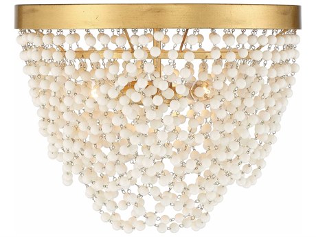 Crystorama Fiona 3-Light Antique Gold Glass Bowl Flush Mount