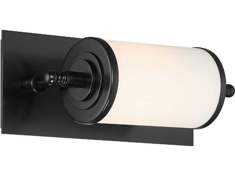 Crystorama Foster 1-Light Matte Black Glass LED Wall Sconce