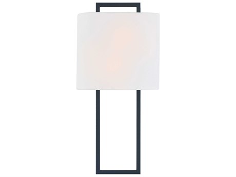 Crystorama Fremont 2-Light Black Forged White Wall Sconce