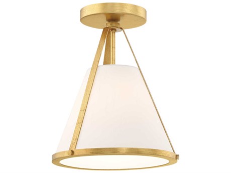 Crystorama Fulton 1-Light Antique Gold Empire Semi Flush Mount