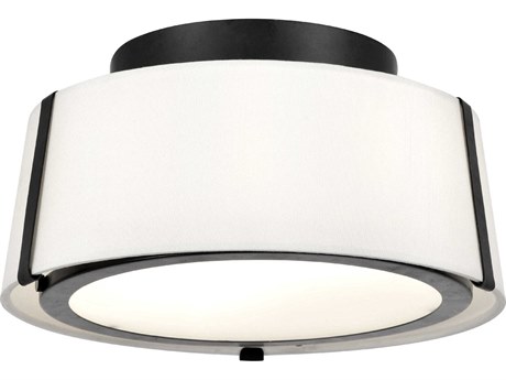 Crystorama Fulton 2-Light Black Drum Semi Flush Mount