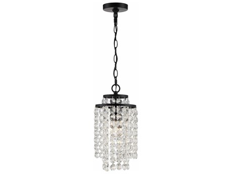 Crystorama Gabrielle 1-Light Matte Black Crystal Chandelier