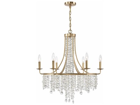Crystorama Gabrielle 6-Light Antique Gold Crystal Candelabra Chandelier
