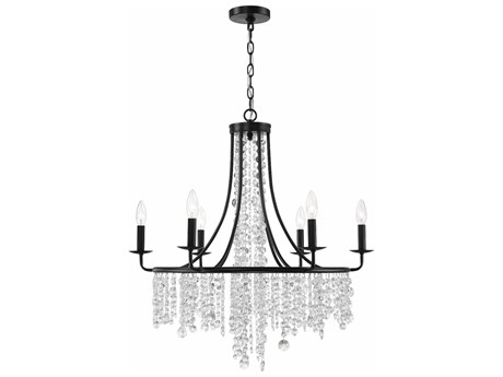 Crystorama Gabrielle 6-Light Matte Black Crystal Candelabra Chandelier