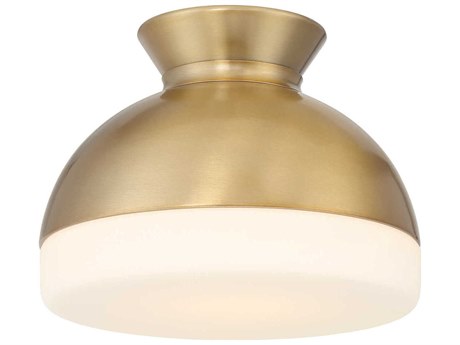 Crystorama Gidget 1-Light Vibrant Gold Dome Flush Mount