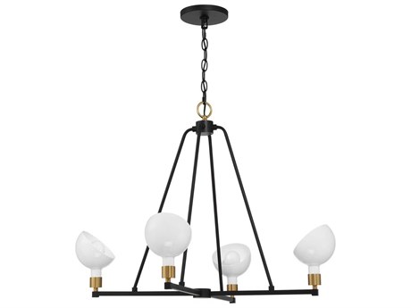 Crystorama Gigi 4-Light Black Aged Brass Chandelier