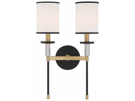 Crystorama Hatfield 2-Light White Crystal Wall Sconce