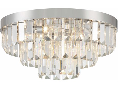 Crystorama Hayes 8-Light Polished Nickel Crystal Flush Mount