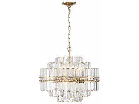 Crystorama Hayes 12-Light Aged Brass Crystal Candelabra Chandelier