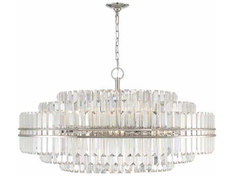 Crystorama Hayes 32-Light Polished Nickel Crystal Glass Candelabra Chandelier