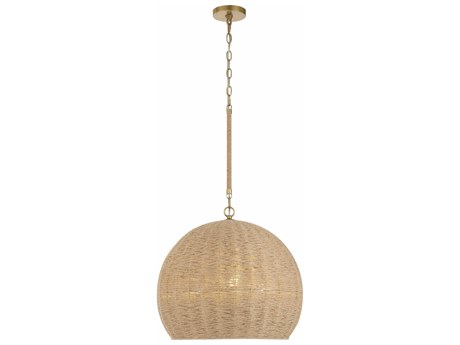 Crystorama Jace 3-Light Soft Gold Brown Dome Pendant