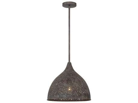 Crystorama Jasmine 1-Light Forged Bronze Dome Pendant