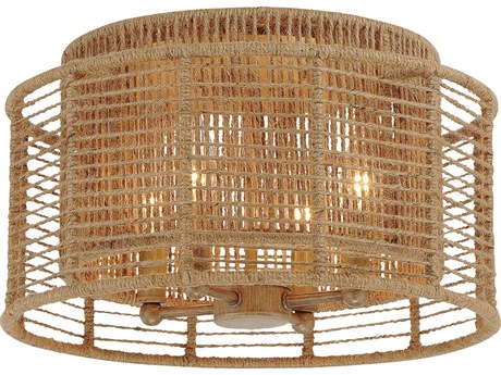 Crystorama Jayna 4-Light Burnished Silver Drum Flush Mount