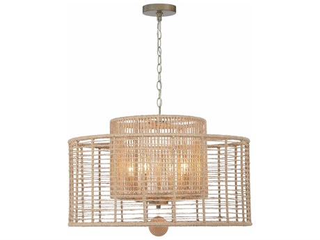 Crystorama Jayna 4-Light Burnished Silver Candelabra Drum Chandelier