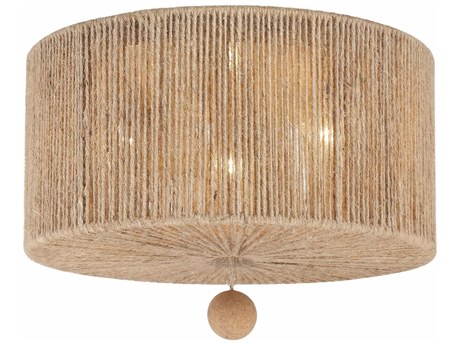 Crystorama Jessa 3-Light Burnished Silver Drum Flush Mount