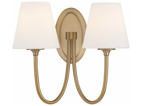 Crystorama Juno 2-Light Vibrant Gold Glass Wall Sconce