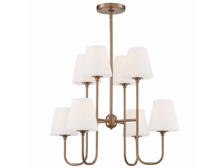 Crystorama Keenan 8-Light Vibrant Gold Glass Chandelier
