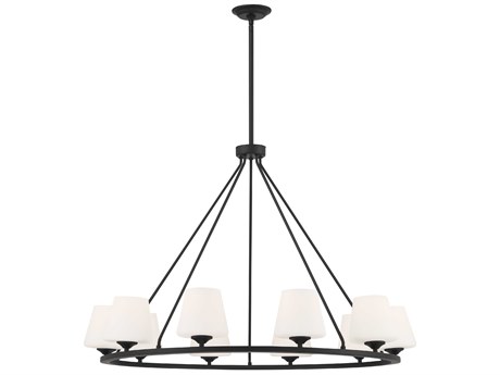 Crystorama Keenan 10-Light Matte Black Glass Empire Chandelier