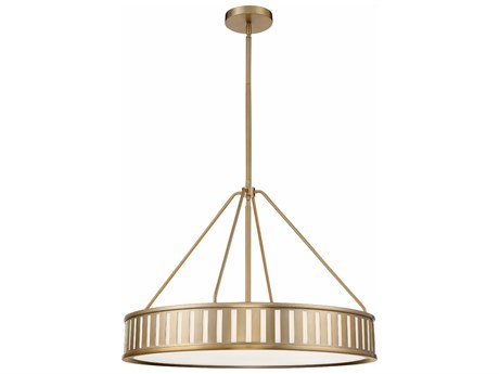 Crystorama Kendal 6-Light Vibrant Gold Glass Drum Pendant