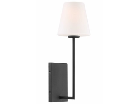 Crystorama Lena 1-Light Black Forged Glass Wall Sconce