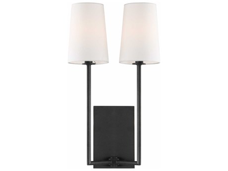 Crystorama Lena 2-Light Black Wall Sconce